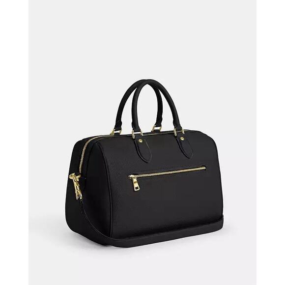 NWT Coach Bundle signature Silk Diamond Scarf & Large rowan Satchel Leather Bag - Picture 10 of 16